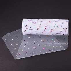 Heart Glitter Sequin Deco Mesh Ribbons&nbsp;OCOR-P010-E-I01