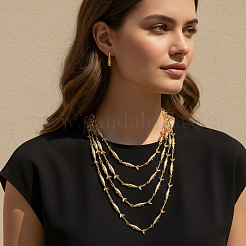Ocean Alloy Fish Link Chain Multi Layered Necklaces for Women&nbsp;WGF773C-01