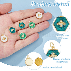 6Pcs 3 Styles Brass & 304 Stainless Steel Enamel Charms&nbsp;FIND-HS0002-30