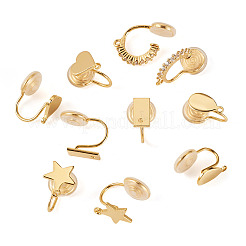 10Pcs 5 Styles Brass Micro Pave Cubic Zirconia Clip-on Findings&nbsp;EJEW-TA0001-66B