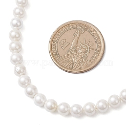 6MM White Round Shell Pearl Beaded Necklaces&nbsp;NJEW-JN05701