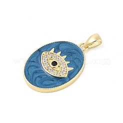 Brass Micro Pave Cubic Zirconia and Enamel Pendants&nbsp;KK-P300-26G