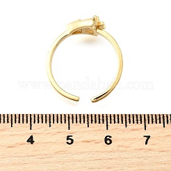 Ocean Theme Brass Micro Pave Cubic Zirconia Cuff Rings for Women&nbsp;LS-RJEW-F184-17D-G