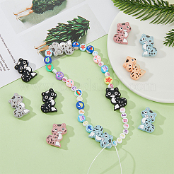 20Pcs 5 Colors Cat Silicone Beads&nbsp;SIL-DC0001-15