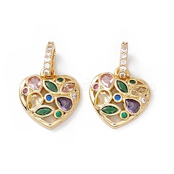 Rack Plating Brass Micro Pave Colorful Cubic Zirconia Pendants&nbsp;ZIRC-C040-16G