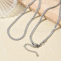 304 Stainless Steel Box Chain Necklace and Bracelet Set&nbsp;SJEW-D091-03P
