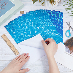 10 Sheets 2 Colors Coated Paper Water Ripple Stickers&nbsp;DIY-OC0013-91