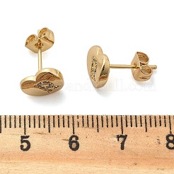 Rack Plating Brass Micro Pave Clear Cubic Zirconia Stud Earrings&nbsp;EJEW-K299-01G-R