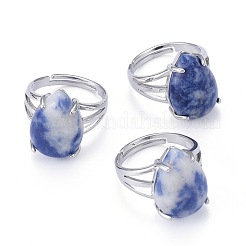 Adjustable Natural & Synthetic Gemstone Finger Rings&nbsp;RJEW-F107-A