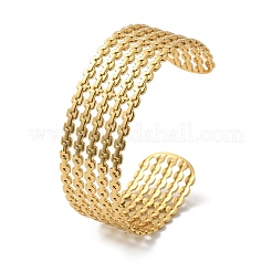 Hollow Out 304 Stainless Steel Cuff Bangles for Women&nbsp;BJEW-Z096-01G