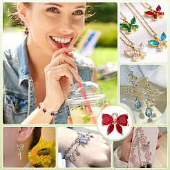 12Pcs Brass Glass Charms&nbsp;KK-PH0013-43A