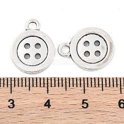 4-Hole Button Tibetan Style Zinc Alloy Charms&nbsp;TIBEP-R334-167AS-RS