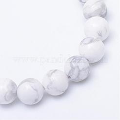 Round Natural Howlite Bead Strands&nbsp;G-R345-10mm-18