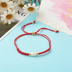 Pearl Beads Adjustable Nylon Thread Cord Bracelets&nbsp;BJEW-JB06397
