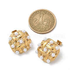 304 Stainless Steel knit Stud Earrings&nbsp;EJEW-B108-08G