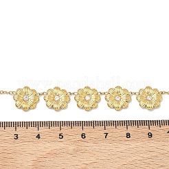 304 Stainless Steel Micro Pave Cubic Zirconia Flower Pendant Necklaces for Women&nbsp;NJEW-F367-01A-G