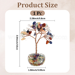 1Pc Natural Mixed Gemstone Chips Tree of Life Decorations&nbsp;DJEW-DJ0001-08A