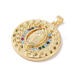 Brass Cubic Zirconia Pendants&nbsp;KK-Z050-12G