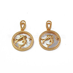 Brass Micro Pave Clear Cubic Zirconia Pendants&nbsp;KK-N233-373