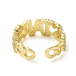 Brass Micro Pave Cubic Zirconia Ring&nbsp;RJEW-Z033-03G