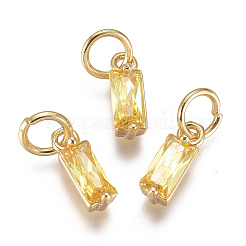 Brass Micro Pave Cubic Zirconia Charms&nbsp;X-ZIRC-F111-03G