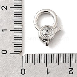 Brass Micro Pave Clear Cubic Zirconia Lobster Claw Clasps&nbsp;KK-A266-24B-P