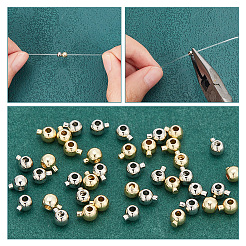 40Pcs 2 Colors Brass Crimp Beads&nbsp;KK-AR0003-14