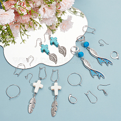 120Pcs 6 Style 304 & 316 Surgical Stainless Steel Earring Findings&nbsp;DIY-BBC0001-75
