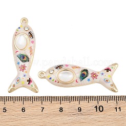 Printed Alloy Enamel Pendants&nbsp;RB-CBAA915-02G-06