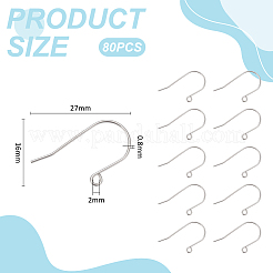 80Pcs 316 Stainless Steel Earring Hooks&nbsp;STAS-UN0063-66