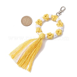 Flower Handmade Macrame Cotton Threads Pendant Decorations&nbsp;HJEW-JM02614