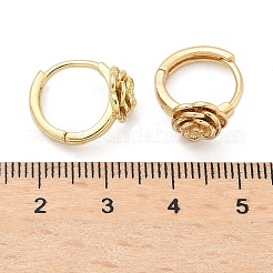 Rose Brass Hoop Earrings&nbsp;EJEW-Z102-03G