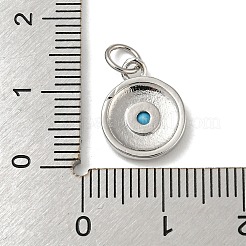 Rack Plating Brass Deep Sky Blue Micro Pave Deep Sky Blue Cubic Zirconia Pendants&nbsp;KK-A200-15P