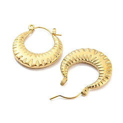 Texture Ring 304 Stainless Steel Hoop Earrings for Women&nbsp;EJEW-C067-07G