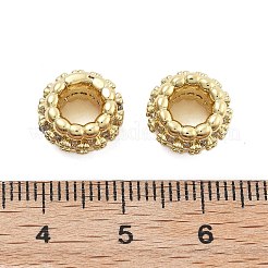 Brass Micro Pave Cubic Zirconia European Beads&nbsp;KK-Q006-47G