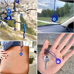 10Pcs 5 Styles Handmade Lampwork Evil Eye Pendants&nbsp;LAMP-YW0004-12