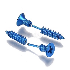 PVD Vacuum Plating 304 Stainless Steel Unisex Punk Hip-hop Rock Nail Shape Screw Pierced Stud Earrings&nbsp;EJEW-F261-01D