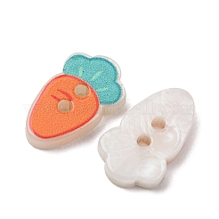 2-Hole Printed Opaque Resin Buttons&nbsp;RE-CBA2C75-04G