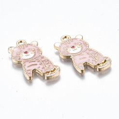 Light Gold Plated Alloy Enamel Pendants&nbsp;ENAM-T009-71B-RS