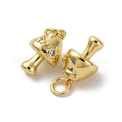 Brass Micro Pave Cubic Zirconia Pendants&nbsp;KK-P308-23G