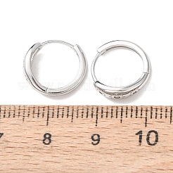 Fireworks 925 Sterling Silver Micro Pave Clear Cubic Zirconia Hoop Earrings&nbsp;EJEW-K317-02P