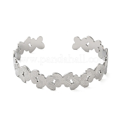 Non-Tarnish 304 Stainless Steel Butterfly Open Cuff Bangles for Women&nbsp;BJEW-M316-05P