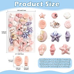 28Pcs 13 Styles Ocean Theme Handmade Porcelain Beads&nbsp;PORC-FS0001-59