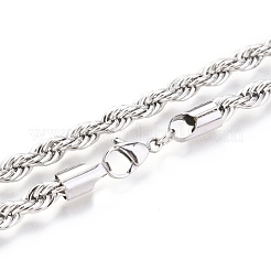 Non-Tarnish 304 Stainless Steel Rope Chain Necklaces&nbsp;LS-NJEW-F226-03P-10