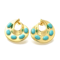 Flat Round Brass Stud Earrings&nbsp;EJEW-Z086-06G