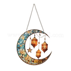 Stained Acrylic & Iron Suncatchers&nbsp;HJEW-F022-01D