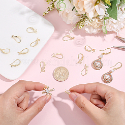 16Pcs Brass Cubic Zirconia Earring Hooks&nbsp;KK-BBC0027-64G