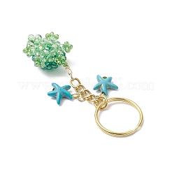 Glass and Synthetic Turquoise Turtle keychains&nbsp;KEYC-MZ00040-04