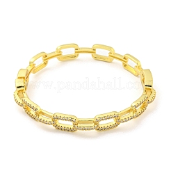 Rectangle Brass Micro Pave Clear Cubic Zirconia Hinged Bangles for Women&nbsp;BJEW-Z062-05C