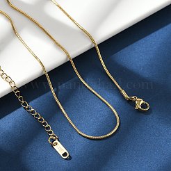 Ion Plating(IP) 304 Stainless Steel Round Snake Chain Necklace for Men Women&nbsp;NJEW-K245-016C